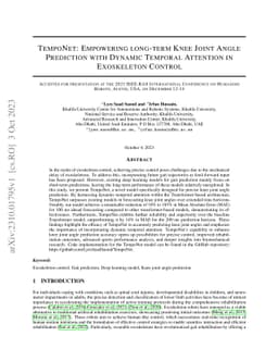 TempoNet: Empowering long-term Knee Joint Angle Prediction with Dynamic
  Temporal Attention in Exoskeleton Control