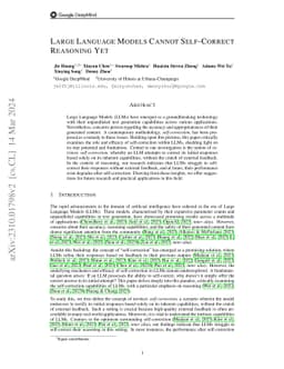 Large Language Models Cannot Self-Correct Reasoning Yet