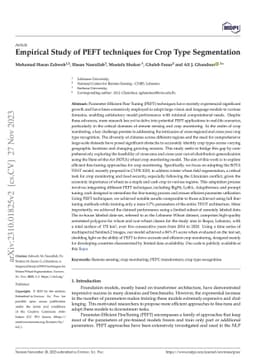 Empirical Study of PEFT techniques for Winter Wheat Segmentation