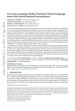 Can Large Language Models Transform Natural Language Intent into Formal
  Method Postconditions?