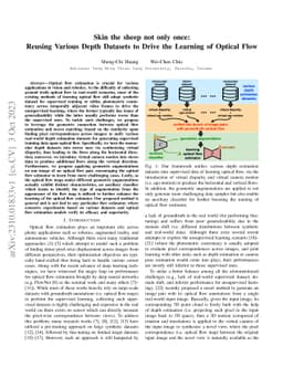 Skin the sheep not only once: Reusing Various Depth Datasets to Drive
  the Learning of Optical Flow