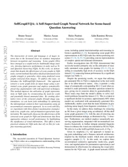 SelfGraphVQA: A Self-Supervised Graph Neural Network for Scene-based
  Question Answering