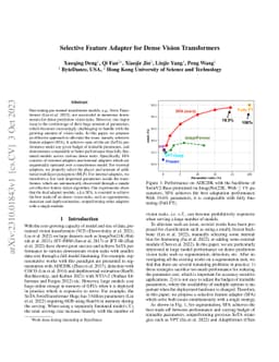 Selective Feature Adapter for Dense Vision Transformers