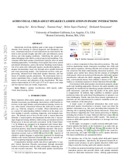 Audio-visual child-adult speaker classification in dyadic interactions