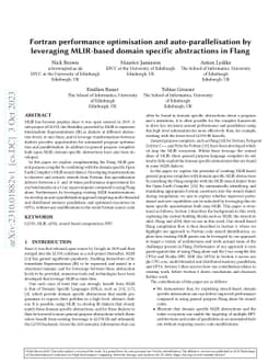 Fortran performance optimisation and auto-parallelisation by leveraging
  MLIR-based domain specific abstractions in Flang