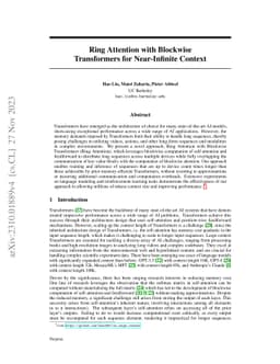 Ring Attention with Blockwise Transformers for Near-Infinite Context