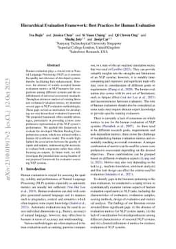 Hierarchical Evaluation Framework: Best Practices for Human Evaluation