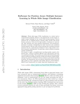 RoFormer for Position Aware Multiple Instance Learning in Whole Slide
  Image Classification