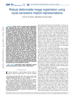 Robust deformable image registration using cycle-consistent implicit
  representations