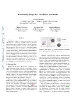 Constructing Image-Text Pair Dataset from Books