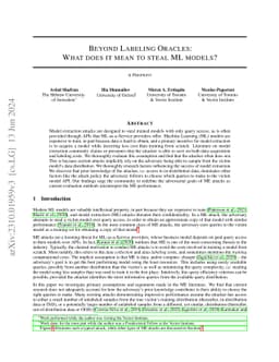 Beyond Labeling Oracles: What does it mean to steal ML models?