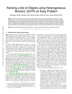 Ranking a Set of Objects using Heterogeneous Workers: QUITE an Easy
  Problem