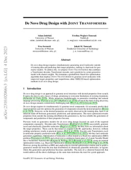 De Novo Drug Design with Joint Transformers