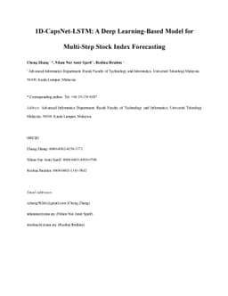 1D-CapsNet-LSTM: A Deep Learning-Based Model for Multi-Step Stock Index
  Forecasting