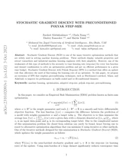 Stochastic Gradient Descent with Preconditioned Polyak Step-size