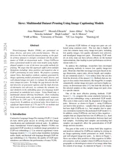 Sieve: Multimodal Dataset Pruning Using Image Captioning Models