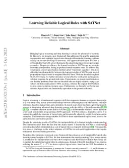 Learning Reliable Logical Rules with SATNet