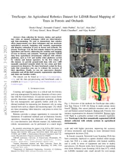 TreeScope: An Agricultural Robotics Dataset for LiDAR-Based Mapping of
  Trees in Forests and Orchards