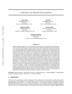 A Survey of Graph Unlearning