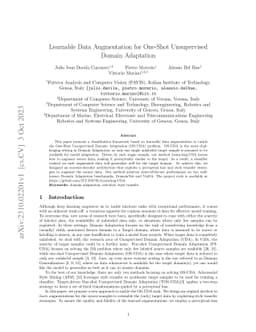 Learnable Data Augmentation for One-Shot Unsupervised Domain Adaptation