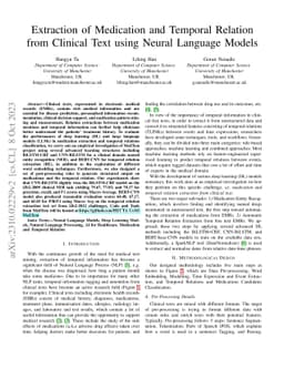 Extraction of Medication and Temporal Relation from Clinical Text using
  Neural Language Models