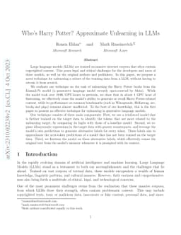 Who's Harry Potter? Approximate Unlearning in LLMs