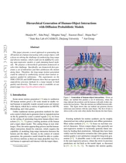 Hierarchical Generation of Human-Object Interactions with Diffusion
  Probabilistic Models