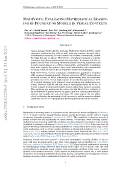 MathVista: Evaluating Mathematical Reasoning of Foundation Models in
  Visual Contexts
