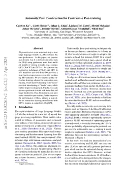 Automatic Pair Construction for Contrastive Post-training