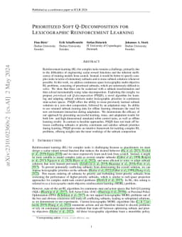Prioritized Soft Q-Decomposition for Lexicographic Reinforcement
  Learning