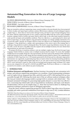 Automated Bug Generation in the era of Large Language Models