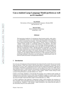 Can a student Large Language Model perform as well as it's teacher?