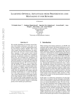 Learning Optimal Advantage from Preferences and Mistaking it for Reward