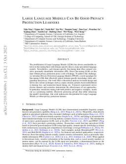 Large Language Models Can Be Good Privacy Protection Learners