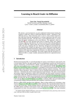 Learning to Reach Goals via Diffusion