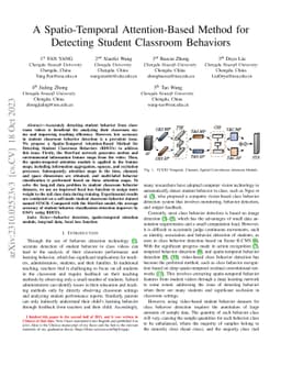 A Spatio-Temporal Attention-Based Method for Detecting Student Classroom
  Behaviors