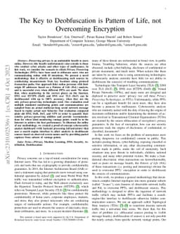 The Key to Deobfuscation is Pattern of Life, not Overcoming Encryption