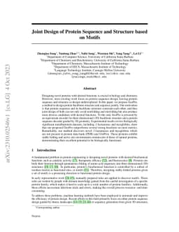 Joint Design of Protein Sequence and Structure based on Motifs