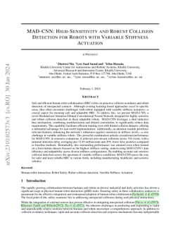 Robust Collision Detection for Robots with Variable Stiffness Actuation
  by Using MAD-CNN: Modularized-Attention-Dilated Convolutional Neural Network