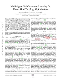 Multi-Agent Reinforcement Learning for Power Grid Topology Optimization