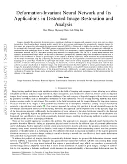 Deformation-Invariant Neural Network and Its Applications in Distorted
  Image Restoration and Analysis
