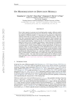 On Memorization in Diffusion Models