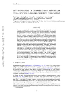 PostRainBench: A comprehensive benchmark and a new model for
  precipitation forecasting