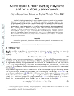 Kernel-based function learning in dynamic and non stationary
  environments