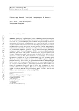 Dissecting Smart Contract Languages: A Survey