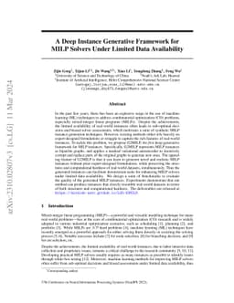 A Deep Instance Generative Framework for MILP Solvers Under Limited Data
  Availability