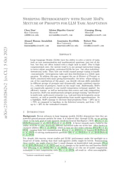 Sweeping Heterogeneity with Smart MoPs: Mixture of Prompts for LLM Task Adaptation