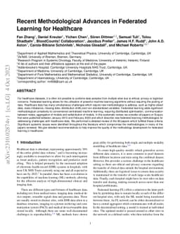 Recent Methodological Advances in Federated Learning for Healthcare