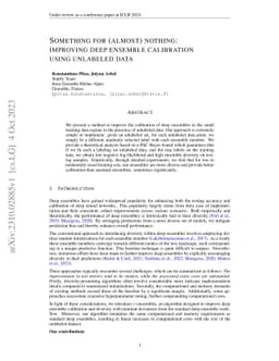 Something for (almost) nothing: Improving deep ensemble calibration
  using unlabeled data