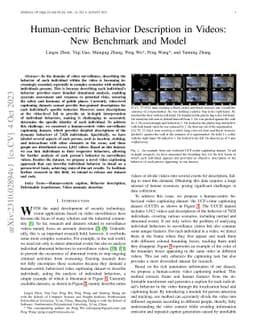 Human-centric Behavior Description in Videos: New Benchmark and Model